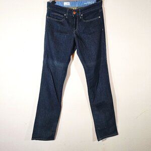 Gap 1969 Real Straight Jeans size 28/6, Dark Blue Denim TALL